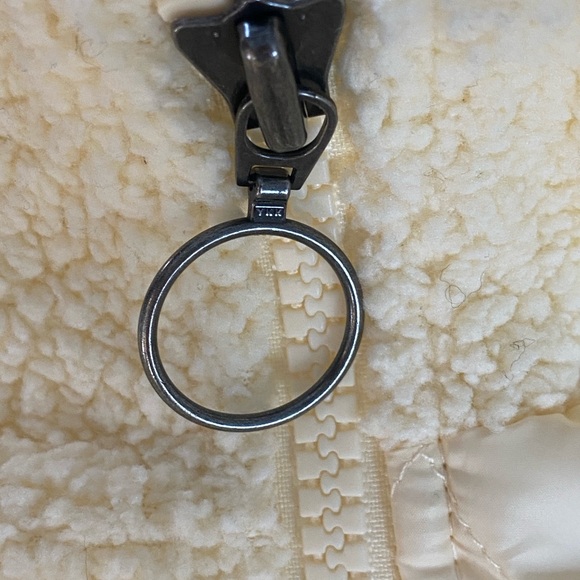 Nike sports cream sherpa full zip quilted oversized patchwork jacket Size M - Picture 11 of 13